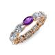 4 - Madison 6x4 mm Oval Lab Grown Diamond and Amethyst Eternity Band 