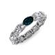 4 - Madison 6x4 mm Oval Lab Grown Diamond and London Blue Topaz Eternity Band 