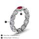 5 - Madison 6x4 mm Oval Lab Grown Diamond and Ruby Eternity Band 