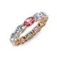 4 - Madison 6x4 mm Oval Lab Grown Diamond and Pink Tourmaline Eternity Band 