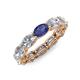 4 - Madison 6x4 mm Oval Lab Grown Diamond and Iolite Eternity Band 