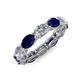 4 - Madison 6x4 mm Oval Diamond and Blue Sapphire Eternity Band 