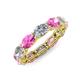 4 - Madison 6x4 mm Oval Diamond and Pink Sapphire Eternity Band 