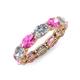 4 - Madison 6x4 mm Oval Diamond and Pink Sapphire Eternity Band 