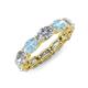 4 - Madison 6x4 mm Oval Diamond and Aquamarine Eternity Band 