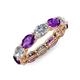 4 - Madison 6x4 mm Oval Diamond and Amethyst Eternity Band 
