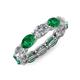 4 - Madison 6x4 mm Oval Diamond and Emerald Eternity Band 