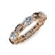 4 - Madison 6x4 mm Oval Diamond and Smoky Quartz Eternity Band 