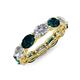 4 - Madison 6x4 mm Oval Diamond and London Blue Topaz Eternity Band 