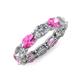 4 - Madison 6x4 mm Oval Diamond and Pink Sapphire Eternity Band 