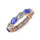 4 - Madison 6x4 mm Oval Diamond and Tanzanite Eternity Band 