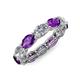 4 - Madison 6x4 mm Oval Diamond and Amethyst Eternity Band 