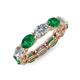 4 - Madison 6x4 mm Oval Diamond and Emerald Eternity Band 