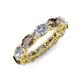4 - Madison 6x4 mm Oval Diamond and Smoky Quartz Eternity Band 