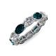 4 - Madison 6x4 mm Oval Diamond and London Blue Topaz Eternity Band 