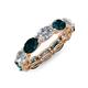 4 - Madison 6x4 mm Oval Diamond and London Blue Topaz Eternity Band 