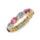 4 - Madison 6x4 mm Oval Diamond and Pink Tourmaline Eternity Band 