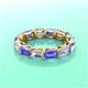 3 - Beverly 5x3 mm Emerald Cut Natural Diamond and Tanzanite Eternity Band 