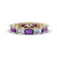 1 - Beverly 5x3 mm Emerald Cut Natural Diamond and Amethyst Eternity Band 