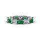 1 - Beverly 5x3 mm Emerald Cut Natural Diamond and Emerald Eternity Band 