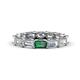 1 - Beverly 5x3 mm Emerald Cut Natural Diamond and Lab Created Alexandrite Eternity Band 