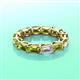 3 - Beverly 5x3 mm Emerald Cut Natural Diamond and Peridot Eternity Band 