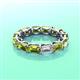 3 - Beverly 5x3 mm Emerald Cut Natural Diamond and Peridot Eternity Band 