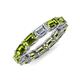 4 - Beverly 5x3 mm Emerald Cut Natural Diamond and Peridot Eternity Band 