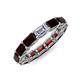4 - Beverly 5x3 mm Emerald Cut Natural Diamond and Red Garnet Eternity Band 
