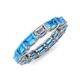 4 - Beverly 5x3 mm Emerald Cut Natural Diamond and Blue Topaz Eternity Band 