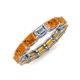 4 - Beverly 5x3 mm Emerald Cut Natural Diamond and Citrine Eternity Band 