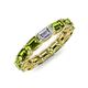 4 - Beverly 5x3 mm Emerald Cut Natural Diamond and Peridot Eternity Band 