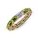 4 - Beverly 5x3 mm Emerald Cut Natural Diamond and Peridot Eternity Band 