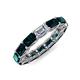 4 - Beverly 5x3 mm Emerald Cut Natural Diamond and London Blue Topaz Eternity Band 