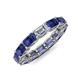 4 - Beverly 5x3 mm Emerald Cut Natural Diamond and Iolite Eternity Band 