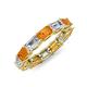 4 - Beverly 5x3 mm Emerald Cut Natural Diamond and Citrine Eternity Band 