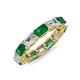 4 - Beverly 5x3 mm Emerald Cut Natural Diamond and Emerald Eternity Band 
