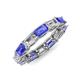 4 - Beverly 5x3 mm Emerald Cut Natural Diamond and Tanzanite Eternity Band 