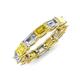 4 - Beverly 5x3 mm Emerald Cut Natural Diamond and Yellow Sapphire Eternity Band 