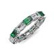 4 - Beverly 5x3 mm Emerald Cut Natural Diamond and Lab Created Alexandrite Eternity Band 