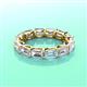3 - Beverly 5x3 mm Emerald Cut Natural Diamond and Aquamarine Eternity Band 