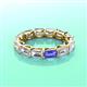 3 - Beverly 5x3 mm Emerald Cut Natural Diamond and Tanzanite Eternity Band 