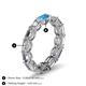 5 - Beverly 5x3 mm Emerald Cut Natural Diamond and Blue Topaz Eternity Band 