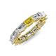 4 - Beverly 5x3 mm Emerald Cut Natural Diamond and Yellow Sapphire Eternity Band 