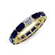 4 - Beverly 5x3 mm Emerald Cut Lab Grown Diamond and Blue Sapphire Eternity Band 