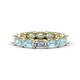 1 - Beverly 5x3 mm Emerald Cut Lab Grown Diamond and Aquamarine Eternity Band 
