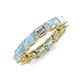 4 - Beverly 5x3 mm Emerald Cut Lab Grown Diamond and Aquamarine Eternity Band 
