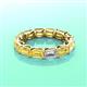 3 - Beverly 5x3 mm Emerald Cut Lab Grown Diamond and Yellow Sapphire Eternity Band 