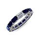 4 - Beverly 5x3 mm Emerald Cut Lab Grown Diamond and Blue Sapphire Eternity Band 