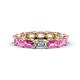 1 - Beverly 5x3 mm Emerald Cut Lab Grown Diamond and Pink Sapphire Eternity Band 
